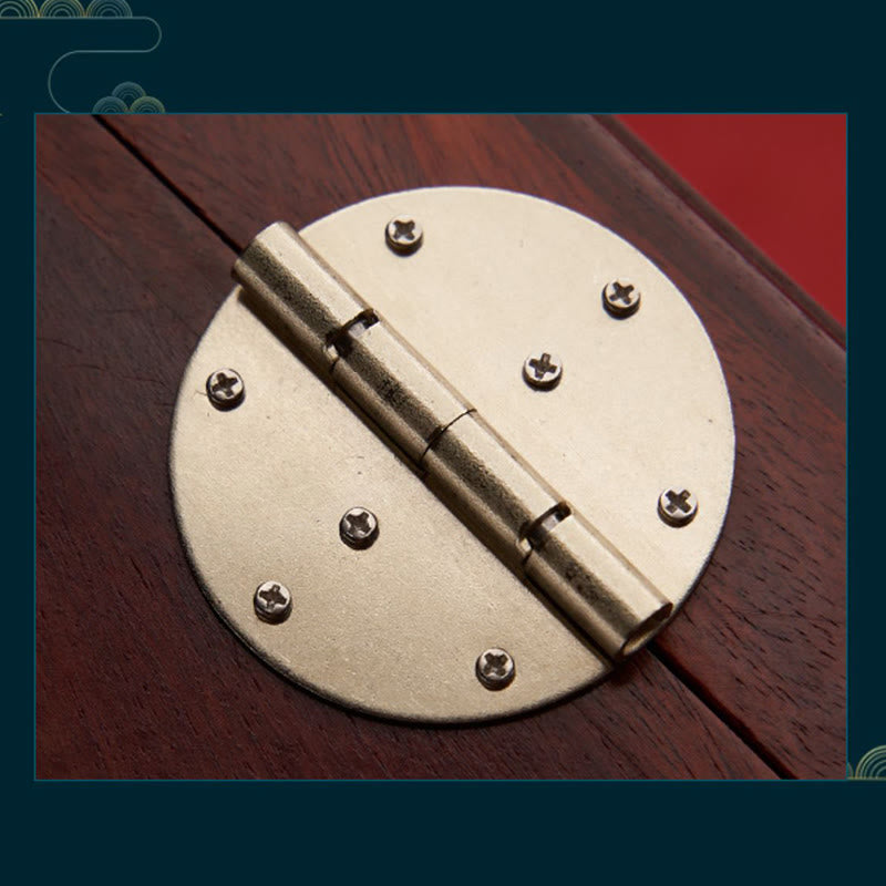 Antike, handgefertigte Schmuckschatulle aus rotem Sandelholz und Rosenholz