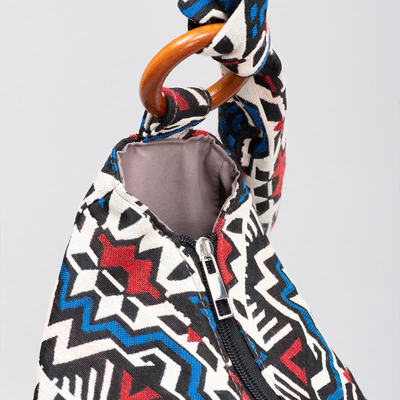 Umhängetasche mit geometrischem Streifenmuster | Verstellbare Schultertasche