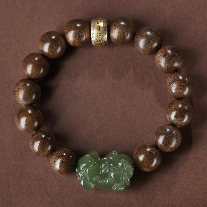 12 mm Jade Pi Xiu Adlerholz-Kraftarmband