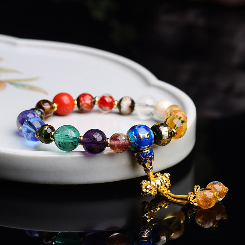 Om Mani Padme Hum Tibetisches Handgelenk Mala | 18 Räucherasche Liuli Glasperlen