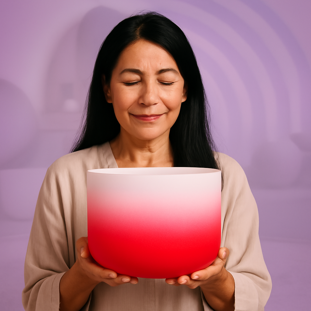 Kristallklangschale - Wurzelchakra-Klangschale - Meditationsschale mit C-Note zur Heilung
