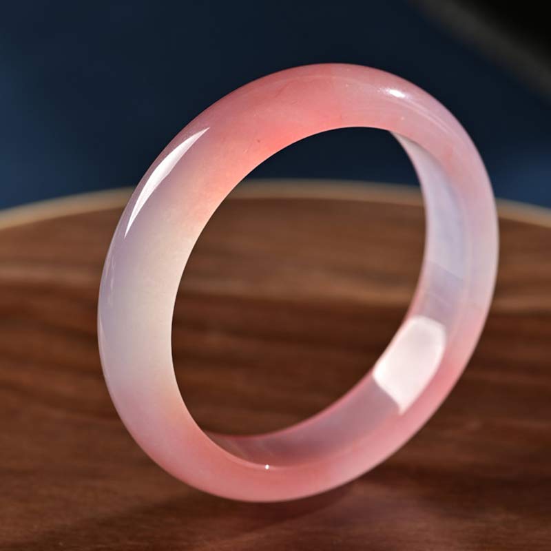 Pink Crystal Love Warmth Bracelet | Rose Quartz Bangle 56-58mm