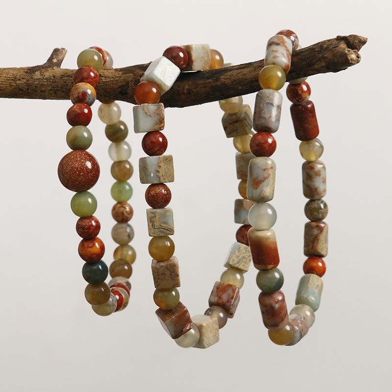 Meeressediment Jaspis Achat Schutzarmband Unisex