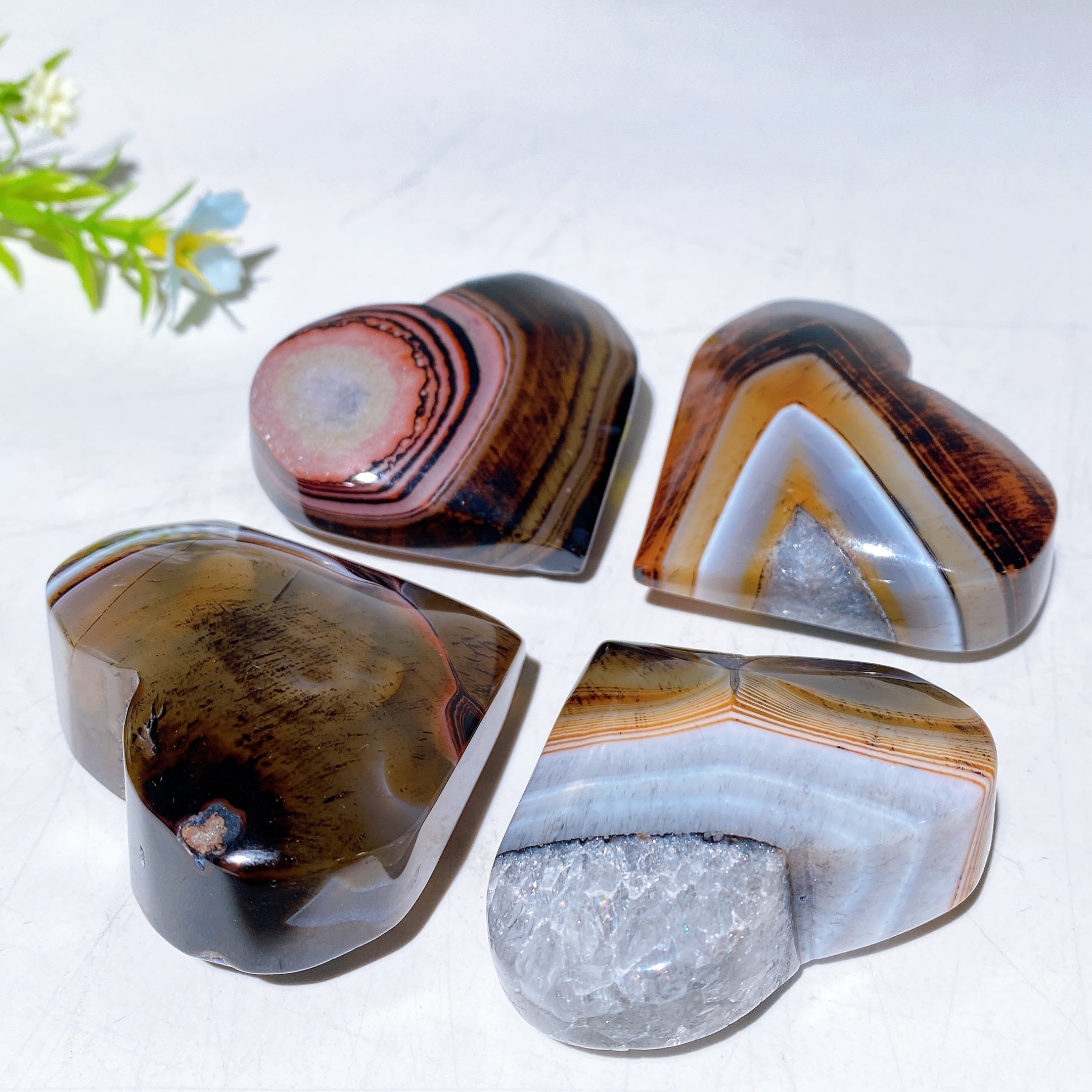 2,0–2,3 Zoll schwarzes Sardonyx-Kristallherz zur Heilung