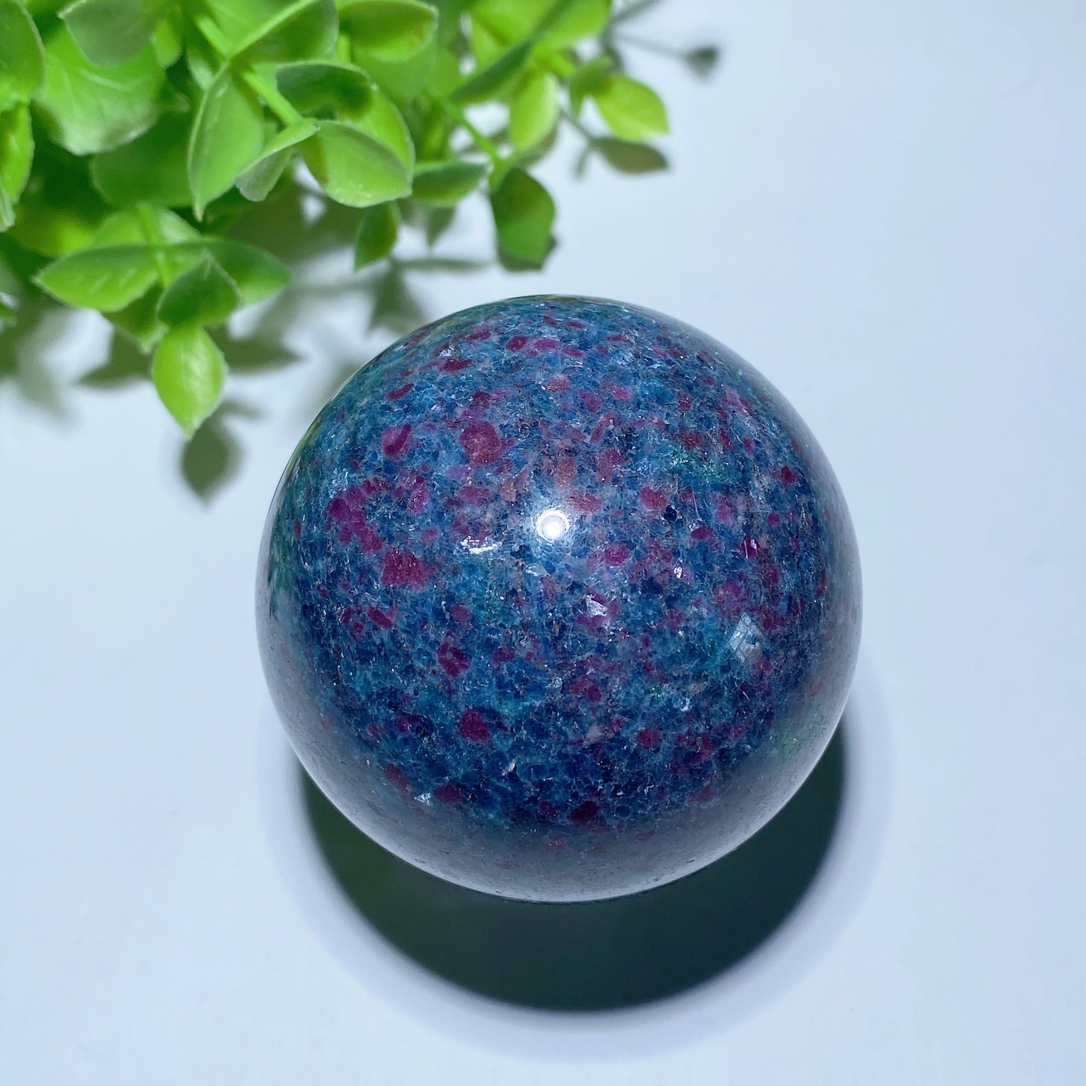 2.0-4.0 Inch Ruby Kyanite Green Mica Crystal Sphere Healing