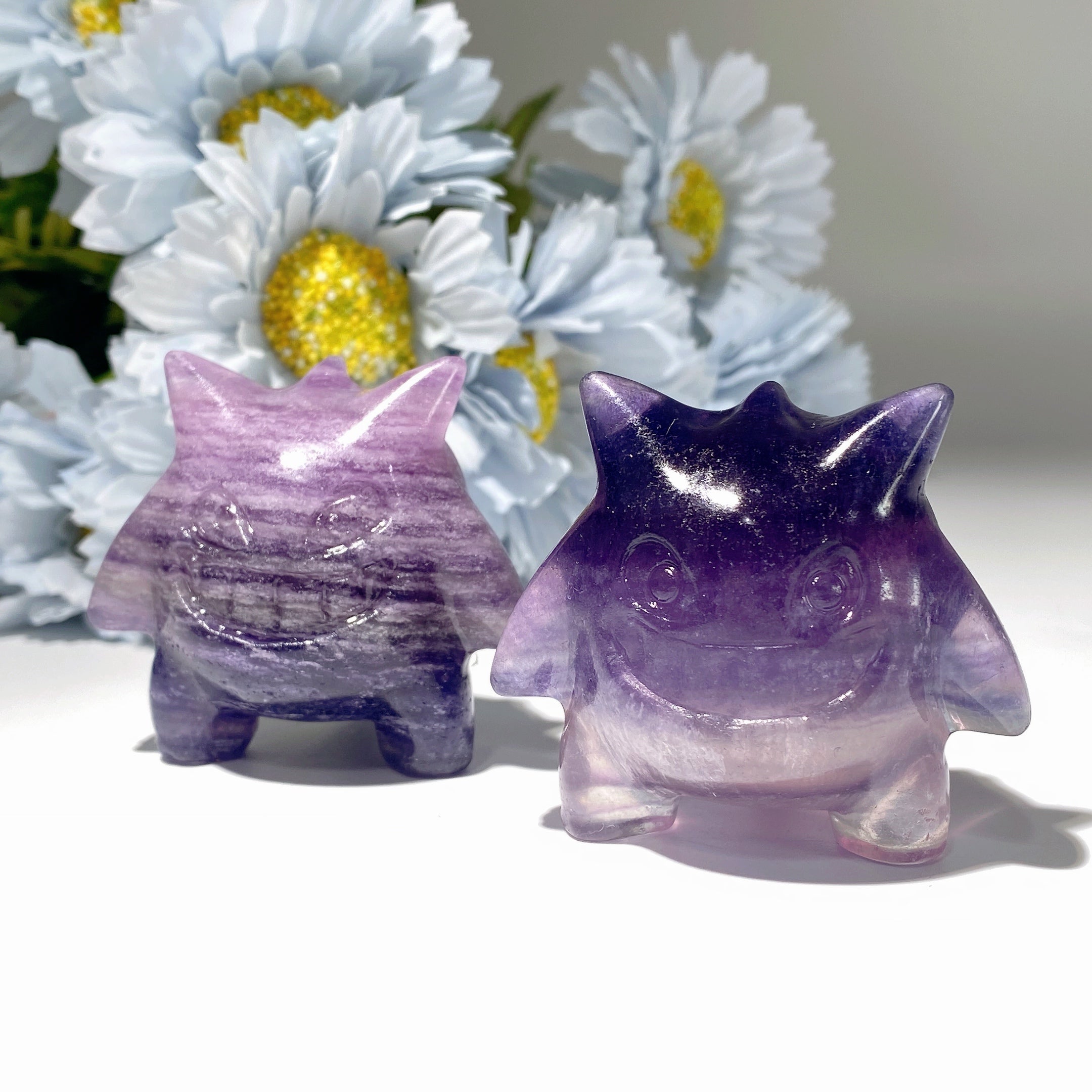 2,0 Zoll große Fluorit-Gengar-Kristallfigur zur Heilung