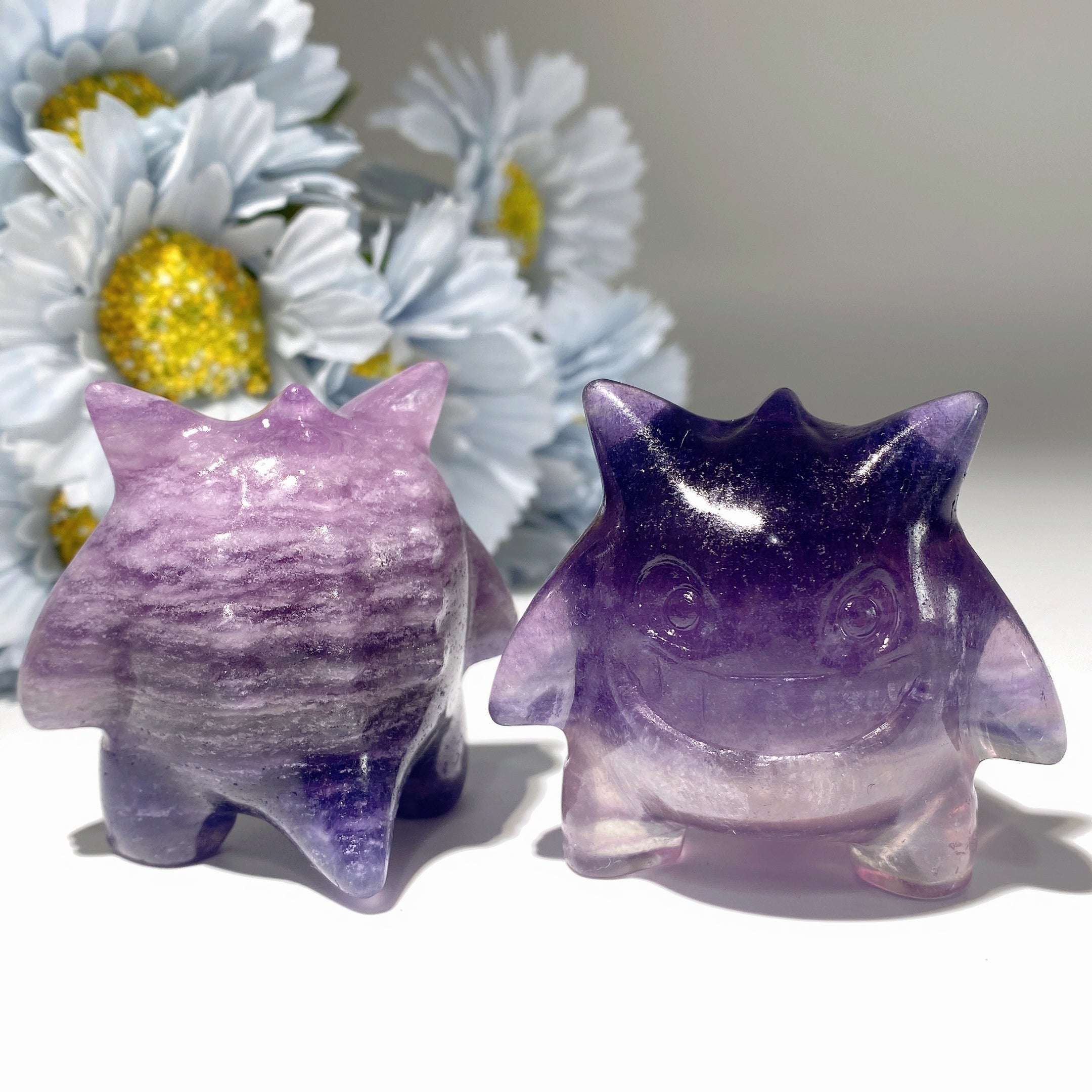2,0 Zoll große Fluorit-Gengar-Kristallfigur zur Heilung