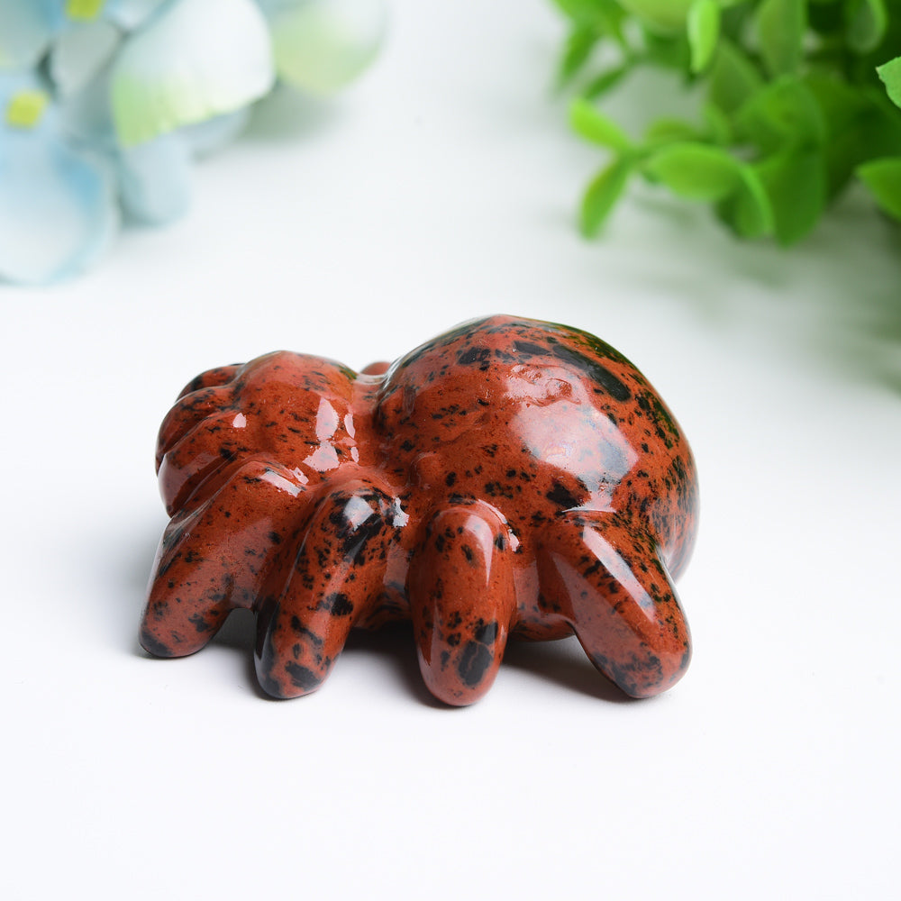 2,0 Zoll Mahagoni-Jaspis-Spinnenkristallschnitzerei