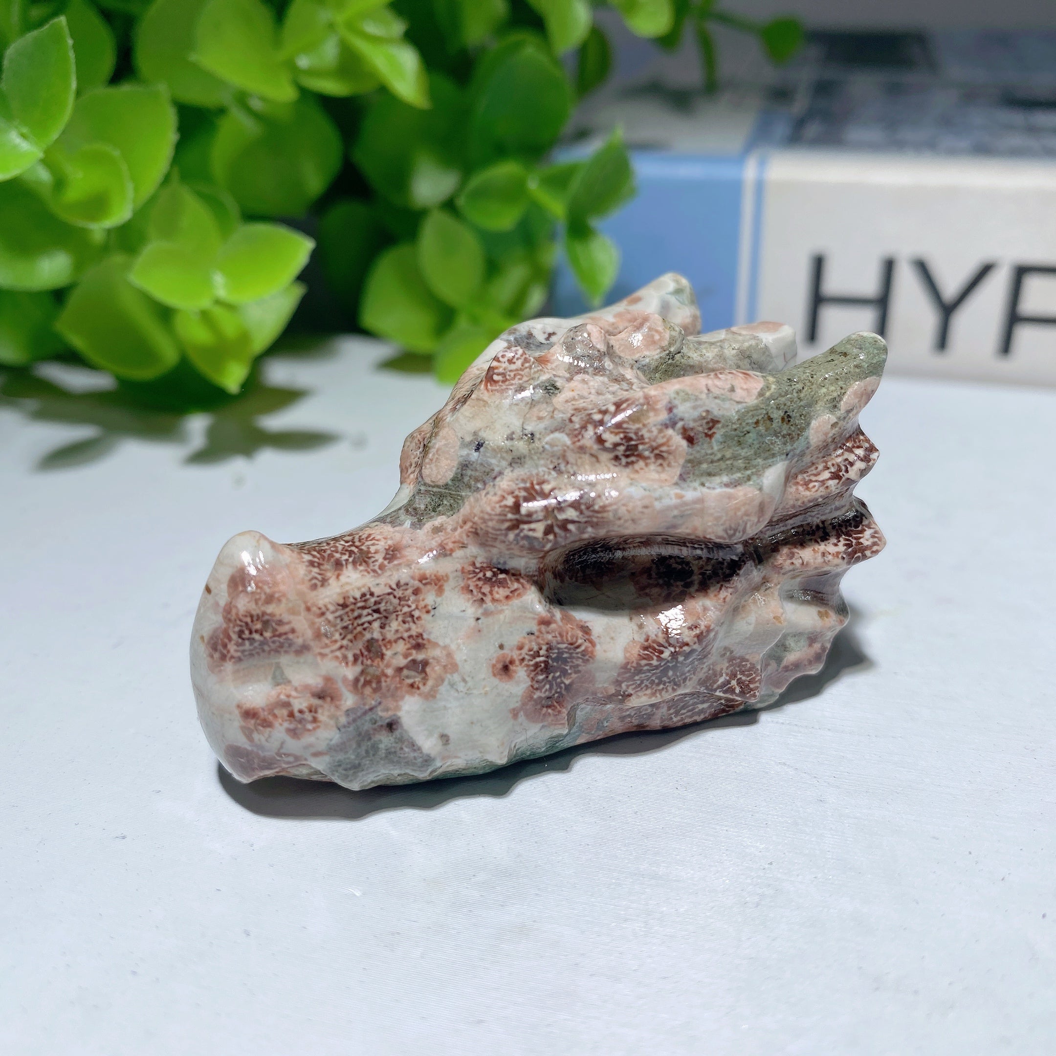 2,0 Zoll gemischte Kristall-Schnitzfigur mit Drachenkopf