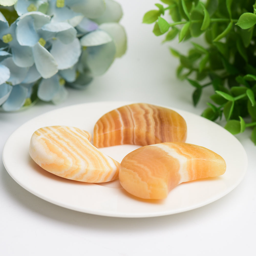 2,0 Zoll Orange Calcit Mondkristall Schnitzerei