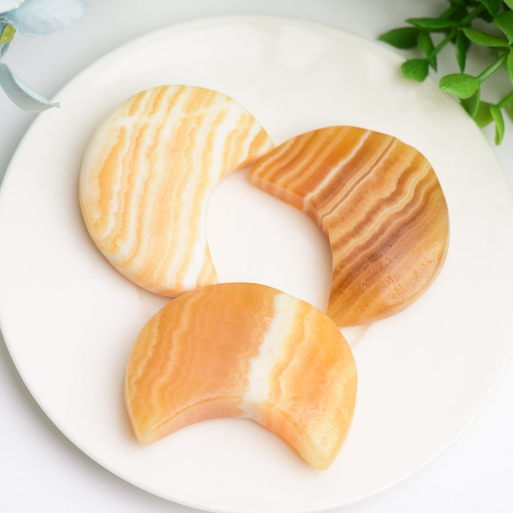 2,0 Zoll Orange Calcit Mondkristall Schnitzerei