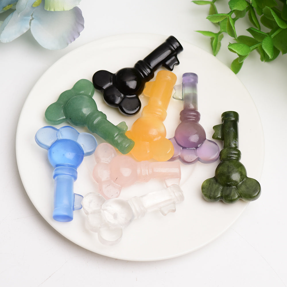 2,0" gemischte Kristallschnitzerei-Schlüsselfiguren zur Heilung