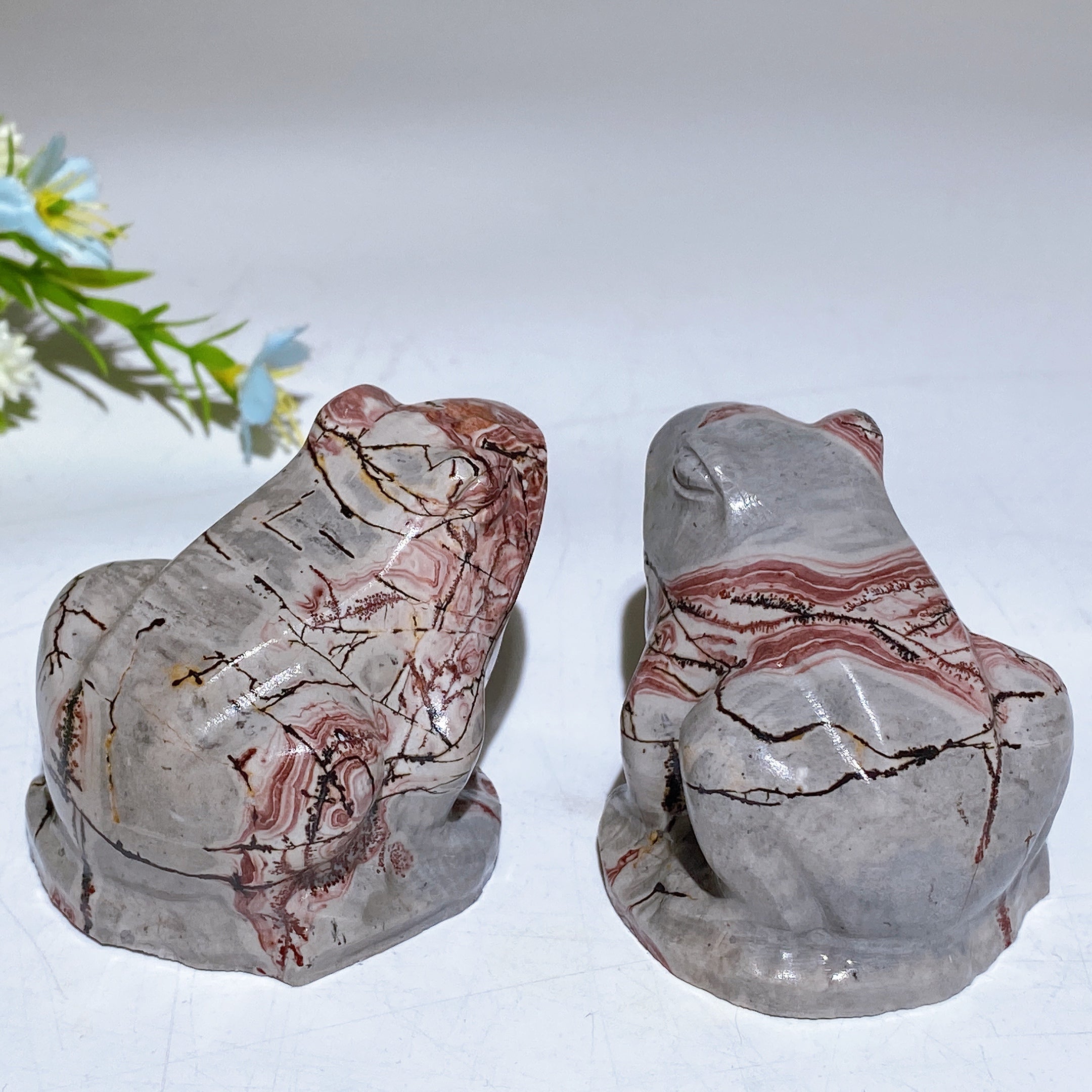 2,2 Zoll Bildjaspis Frosch Figur Schnitzerei