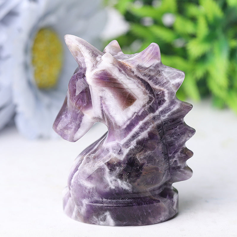 2,3 Zoll Amethyst Einhorn Kristall Figur Schnitzerei