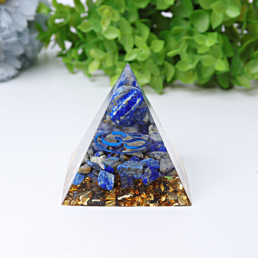 2,3 Zoll Harz Lapislazuli Heilkristall Pyramide