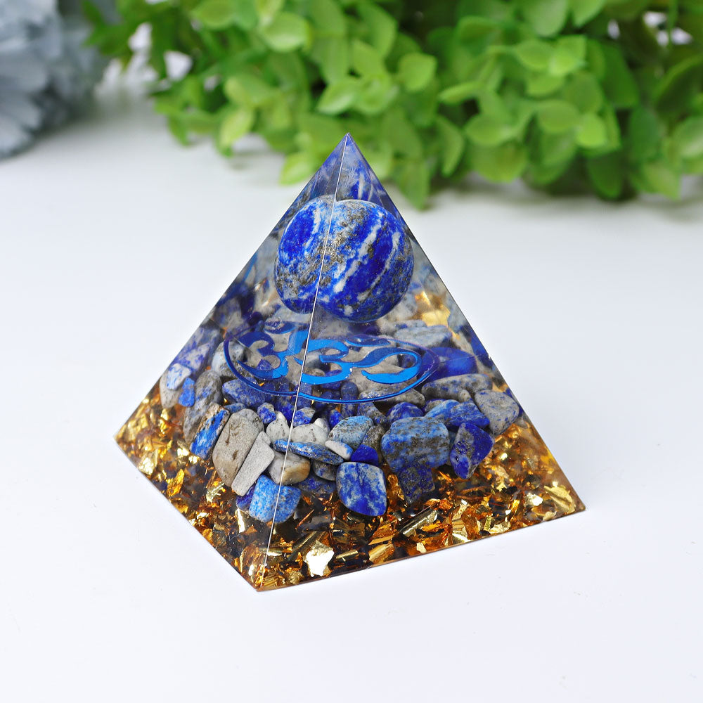 2,3 Zoll Harz Lapislazuli Heilkristall Pyramide