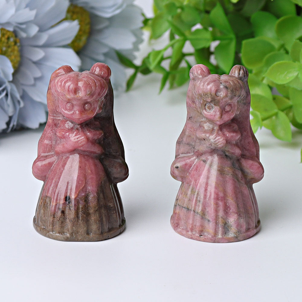 2,3-Zoll-Rhodonit-Prinzessin-Serenity-Kristallfigur