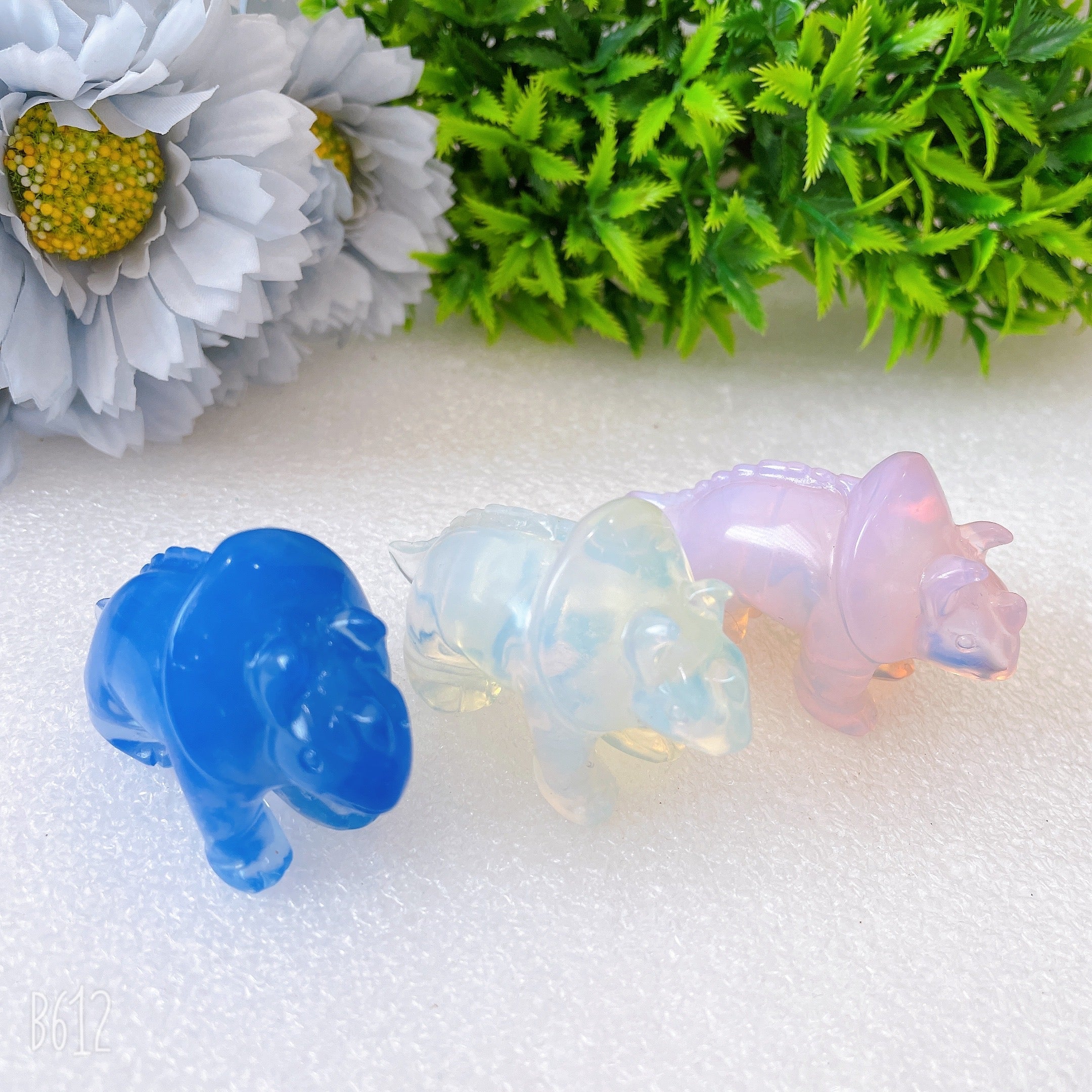 2.4 Inch Opalite Dinosaur Crystal Carvings for Healing Energy