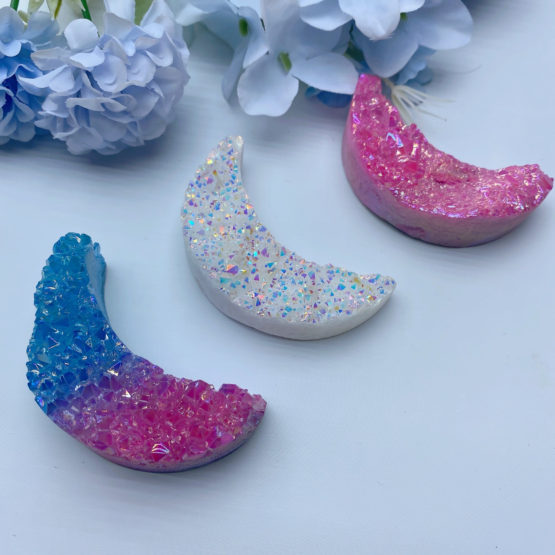 2,5" Aura-Mondkristall-Cluster für Heilung und Energie