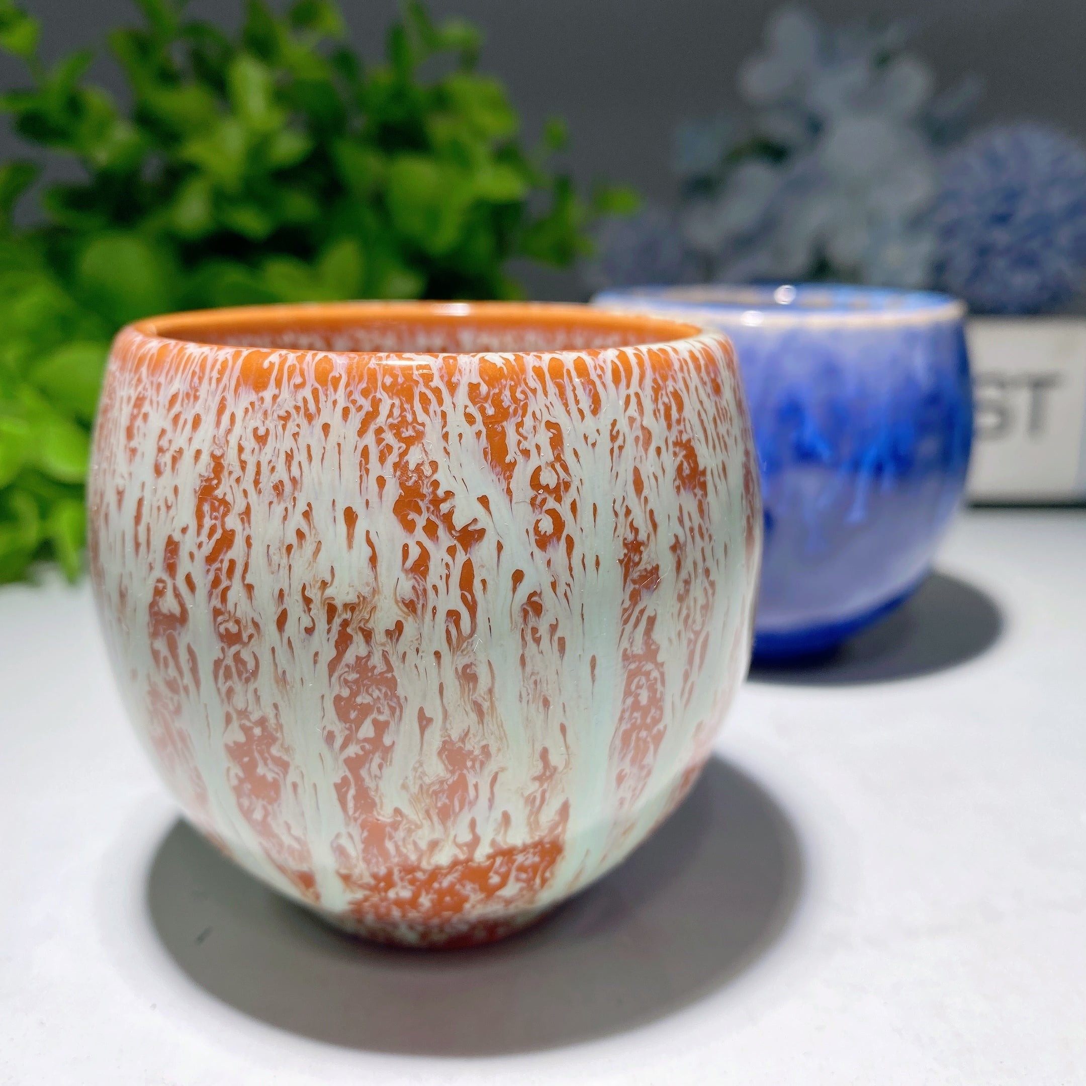 2,5 Zoll Keramik-Kristall-Heilbecher für Energiedekor