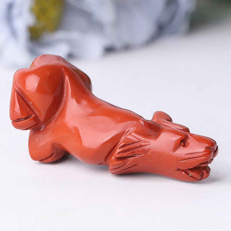 2,5 Zoll Kristall Wolf Schnitzereien Handgeschnitzte Edelstein Figuren