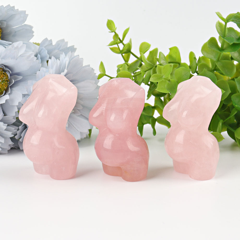 2,5 Zoll Rosenquarz Schwangere Kristallfigur