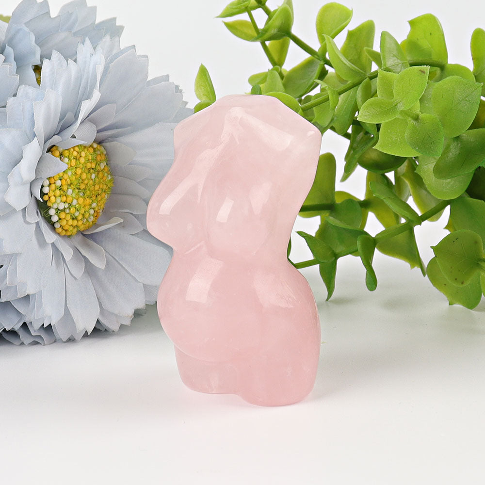 2,5 Zoll Rosenquarz Schwangere Kristallfigur