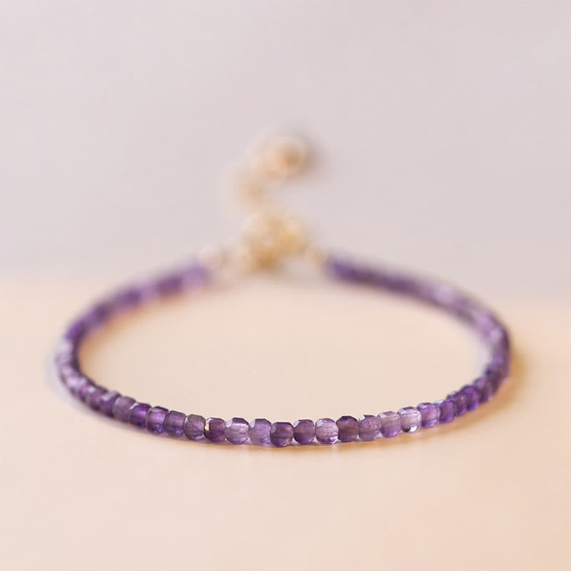2,5 mm Amethyst & 14 Karat Gold Inner Peace Armband