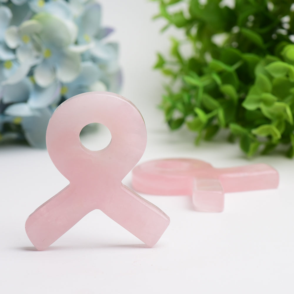 2,8 Zoll Rosenquarzband Kristall Heilform