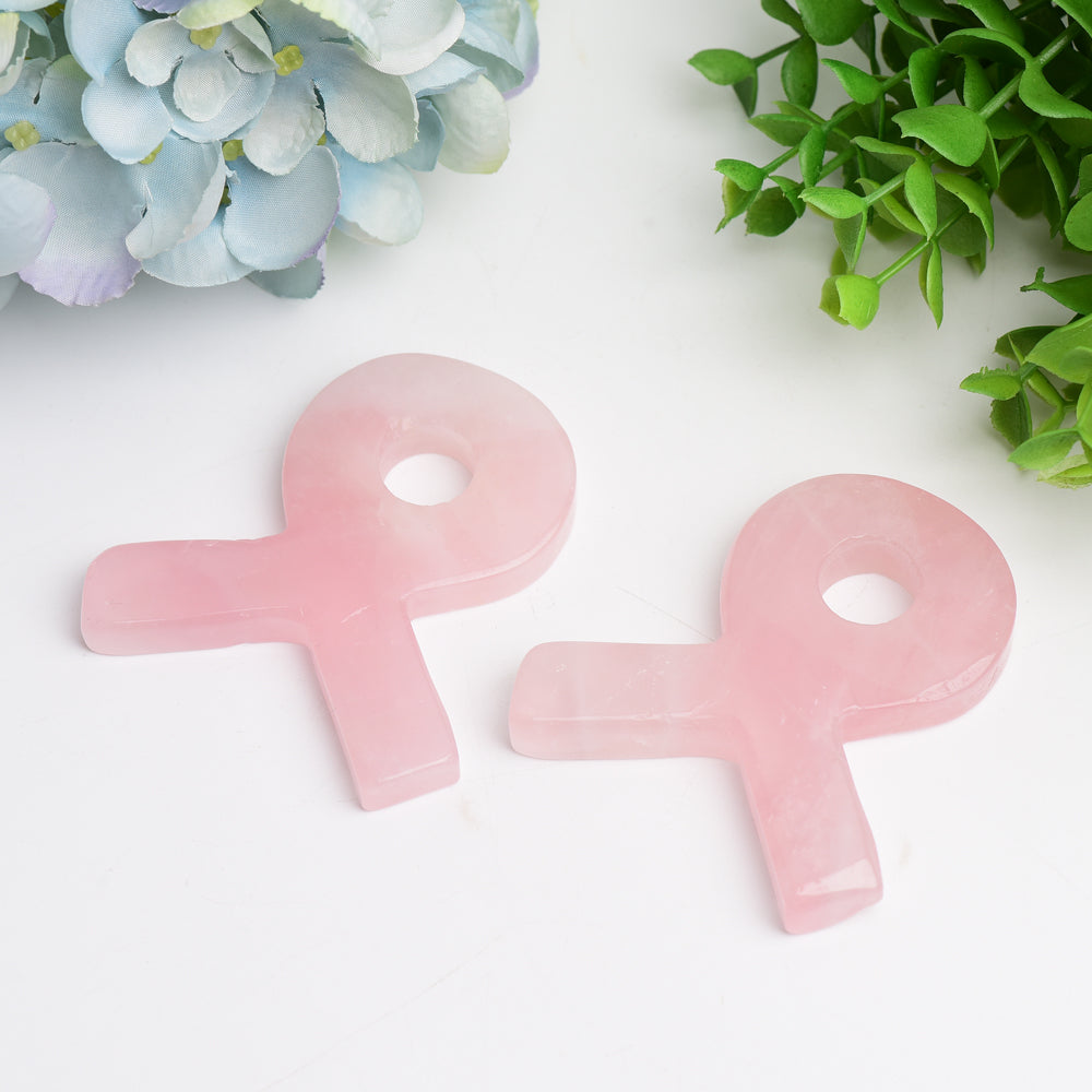 2,8 Zoll Rosenquarzband Kristall Heilform