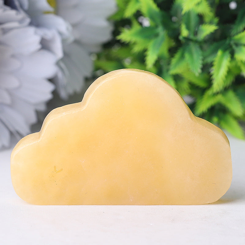 2,8 Zoll gelbe Jade-Kristallfigur – Wolkenschnitzerei