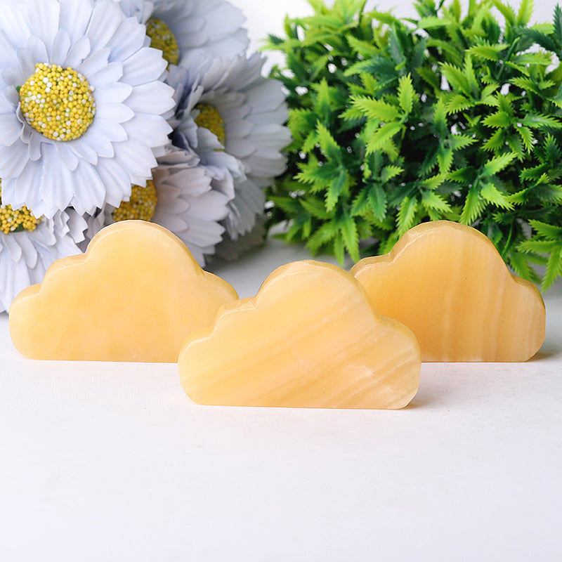 2,8 Zoll gelbe Jade-Kristallfigur – Wolkenschnitzerei