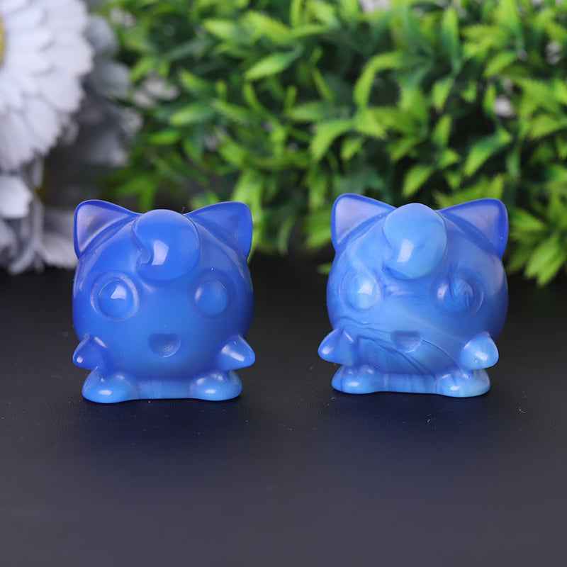 2 Zoll blaue Opalit-Kristallfigurenschnitzerei