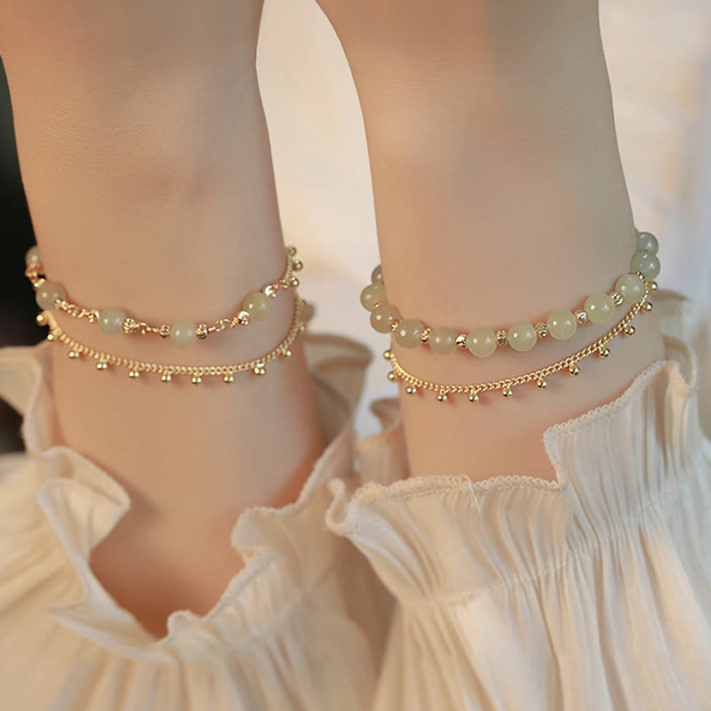 2-lagiges Hetian-Jade-Armband für Glück und Wohlstand