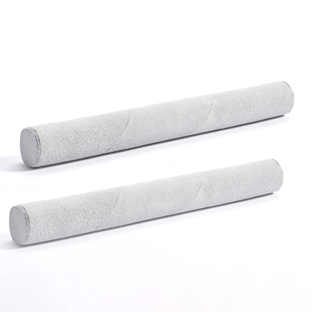 Two white chalk sticks parallel, part of 2 PCS Suede Mallets for Crystal Singing Bowl