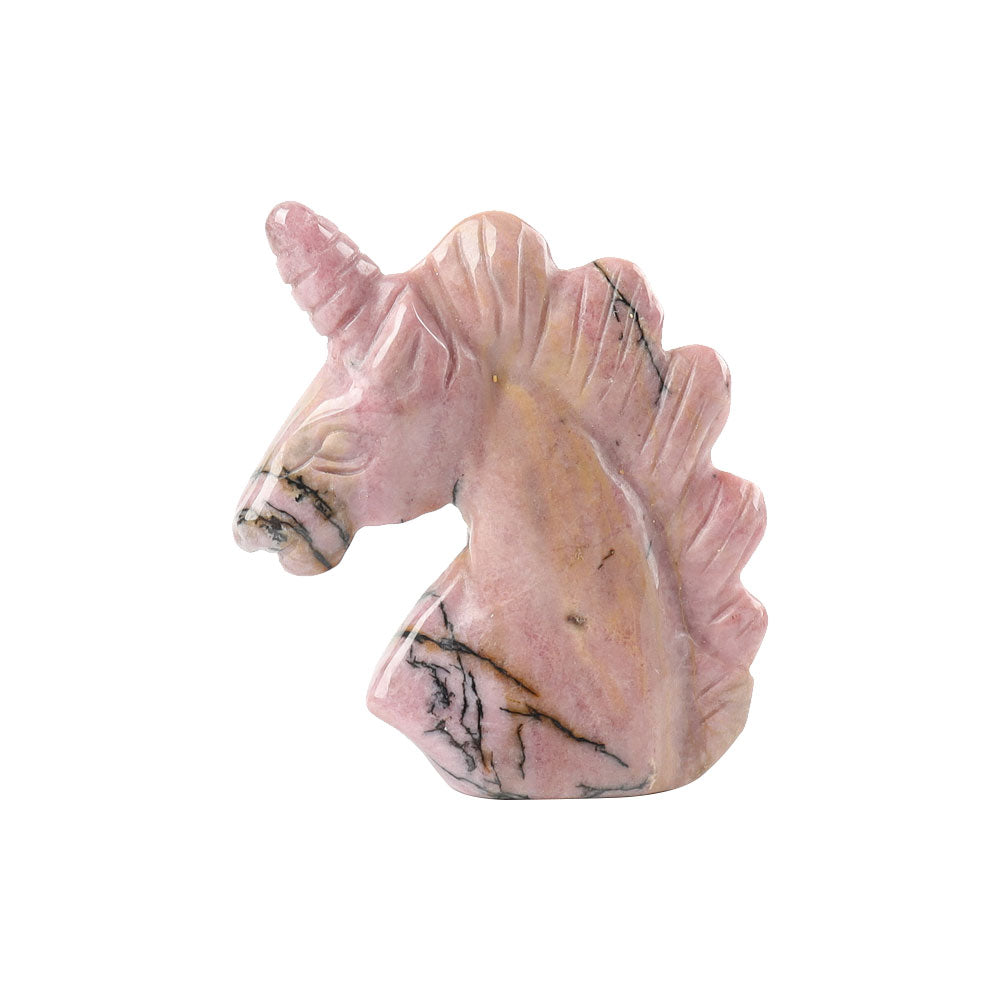 2" Rhodonite Crystal Animal Unicorn Carving for Balance