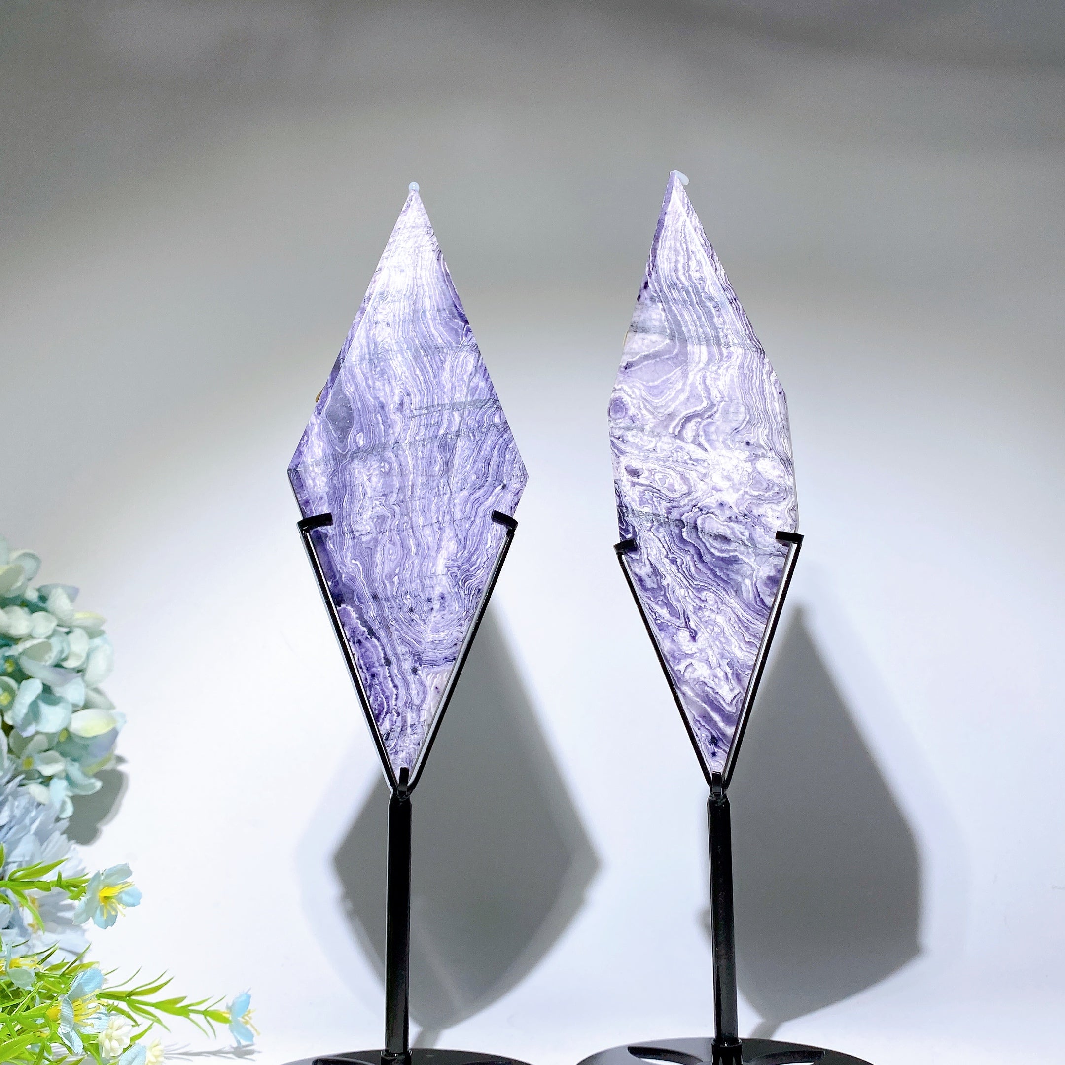 20 cm lila-türkisfarbene Rhombus-Kristallplatte