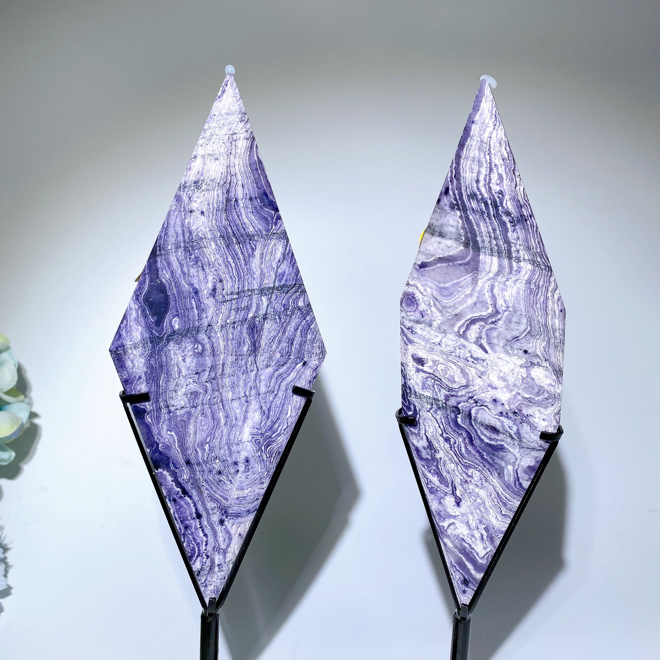 20 cm lila-türkisfarbene Rhombus-Kristallplatte