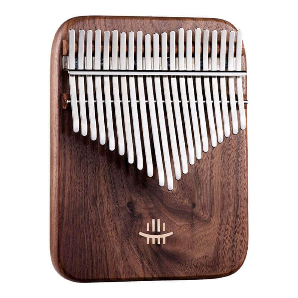 Wooden Kalimba Thumb Piano with White Metal Tines in 21 Key Black Walnut C Tone