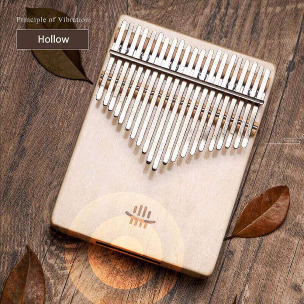 21 Key Maple and Guibourtia C Tone Kalimba Thumb Piano with triangular metal tines