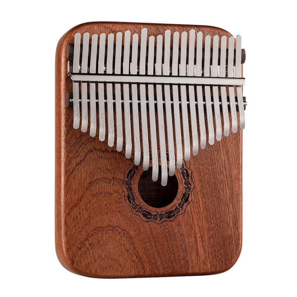 Wooden 21 Key Yellow Sandalwood C Tone Kalimba Thumb Piano with decorative sound hole