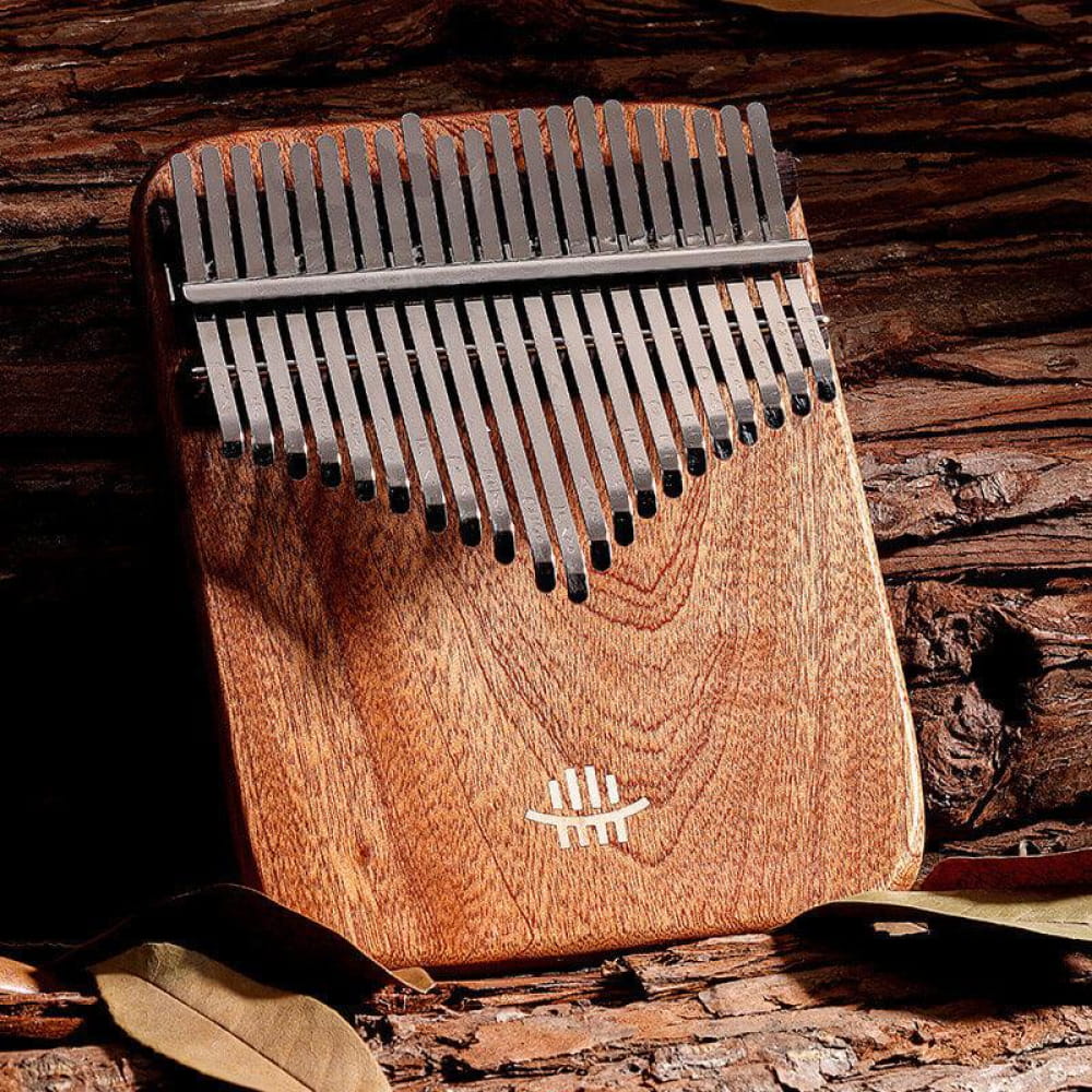 Wooden Kalimba Thumb Piano with metal tines in 21 Key Yellow Sandalwood design