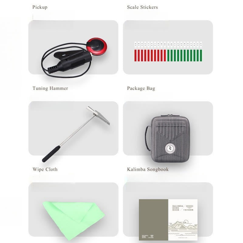 Kalimba-Daumenklavier mit 21 Tasten aus gelbem Sandelholz – Meditationsmusik