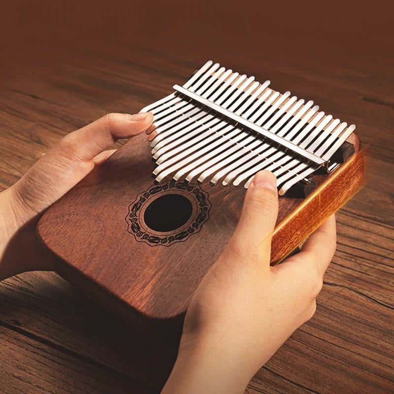 Kalimba-Daumenklavier mit 21 Tasten aus gelbem Sandelholz – Meditationsmusik