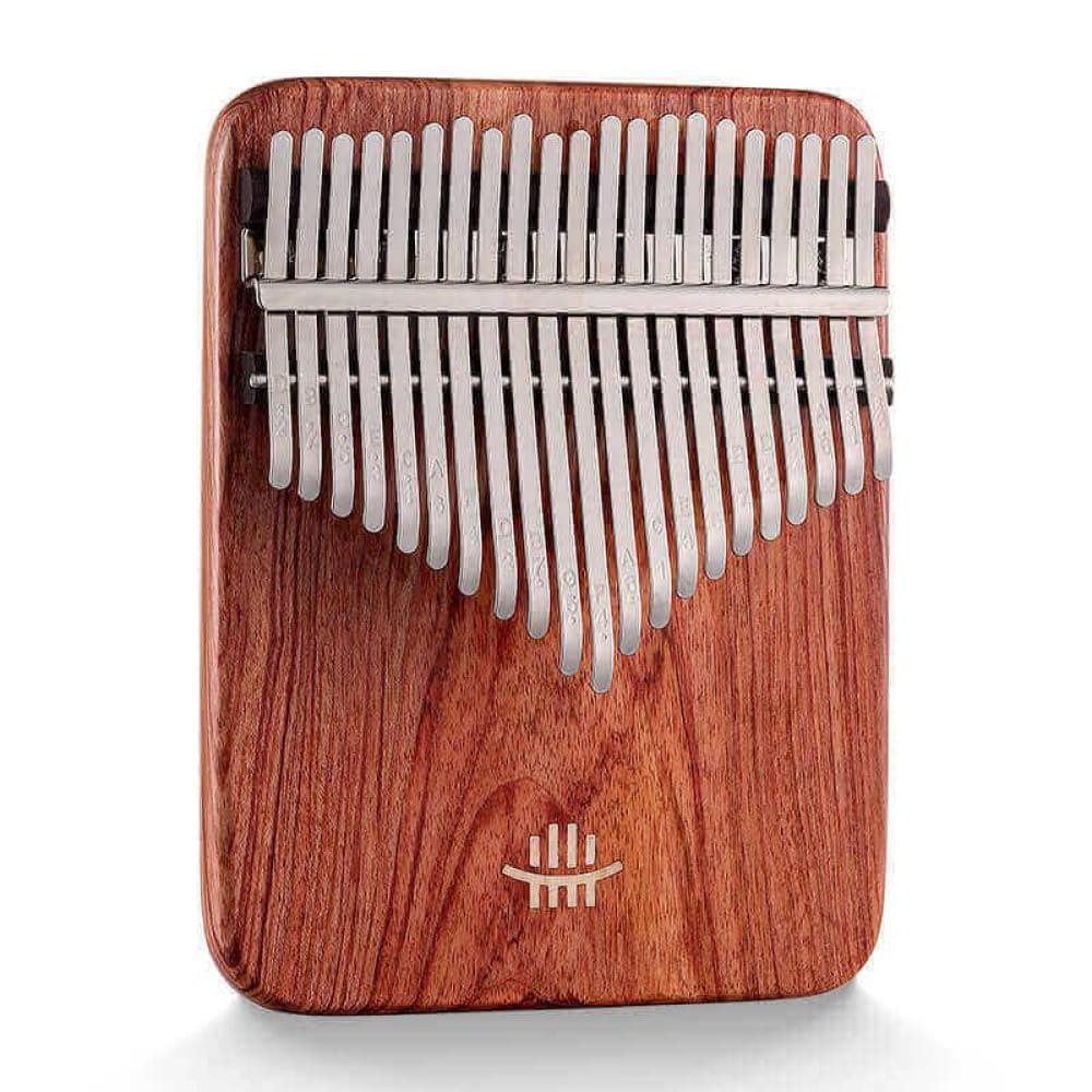 Wooden 21 Key Zambian Rosewood C Tone Kalimba Thumb Piano with metal tines in triangle pattern