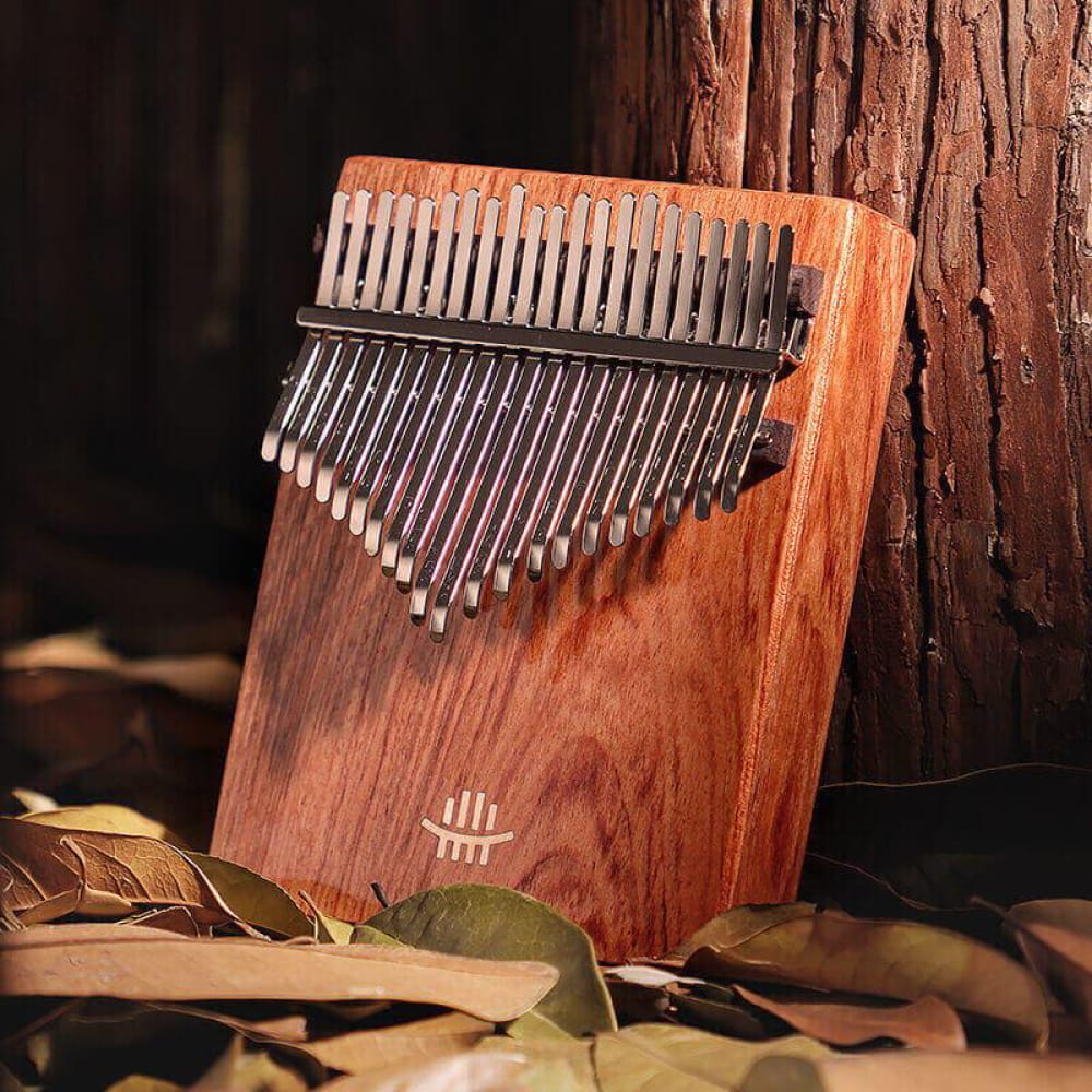 21 Key Zambian Rosewood C Tone Kalimba Thumb Piano with metal tines in ascending order