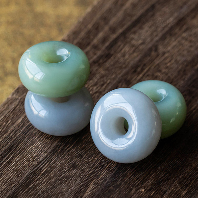 Natürliche graue Jade-Glückskette | Friedens- und Wohlstandsanhänger