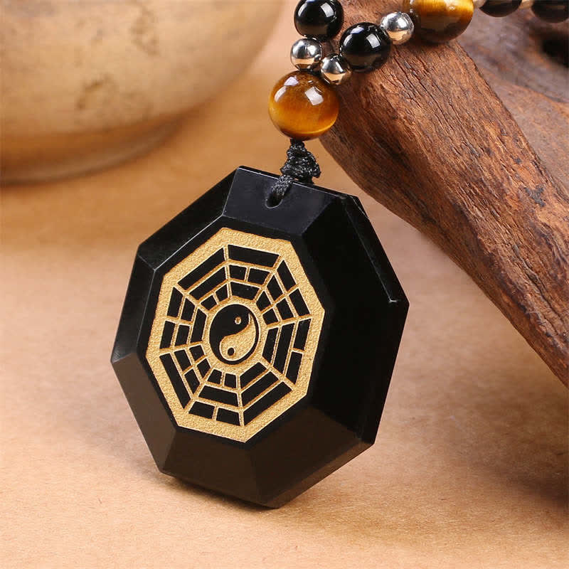 Black Obsidian Yin Yang Necklace | Purification & Balance