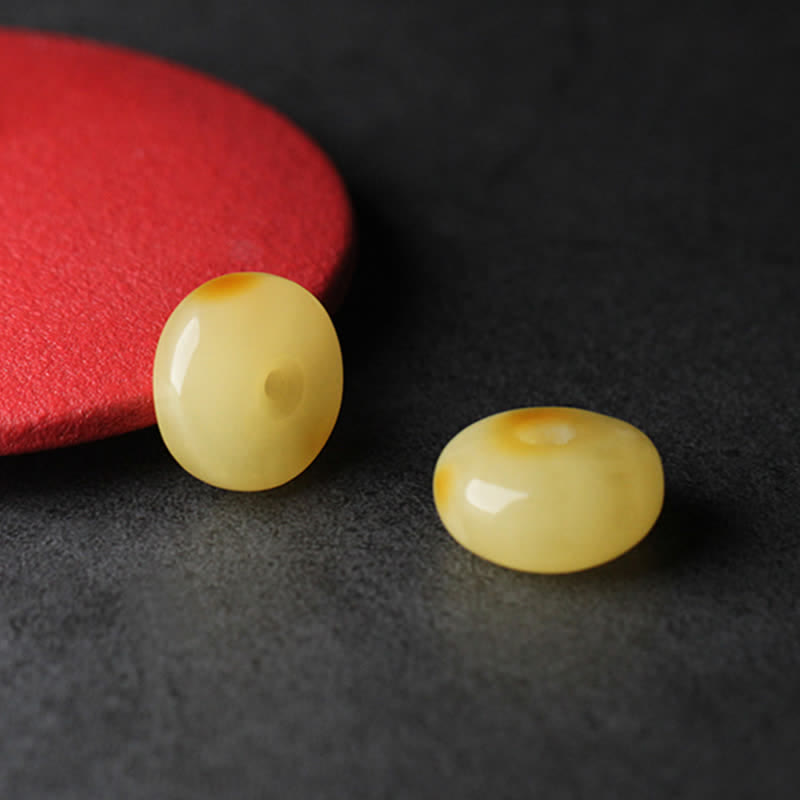 Mala-Armband mit 108 Perlen aus Citrin und Bernstein für den Frieden