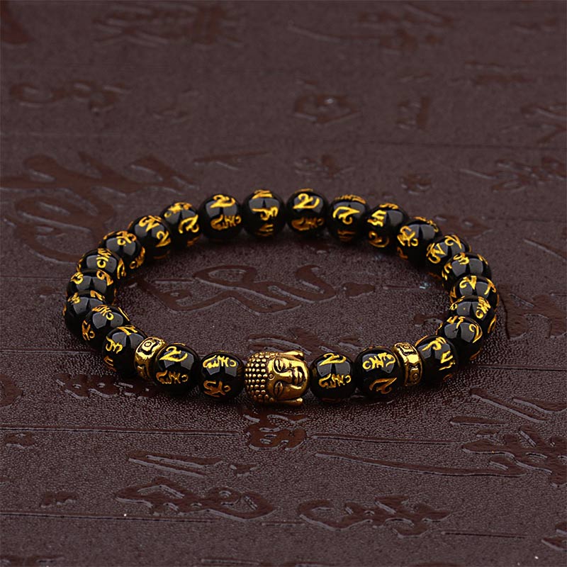 8 mm tibetisches Buddha-Mantra-Armband für Achtsamkeit